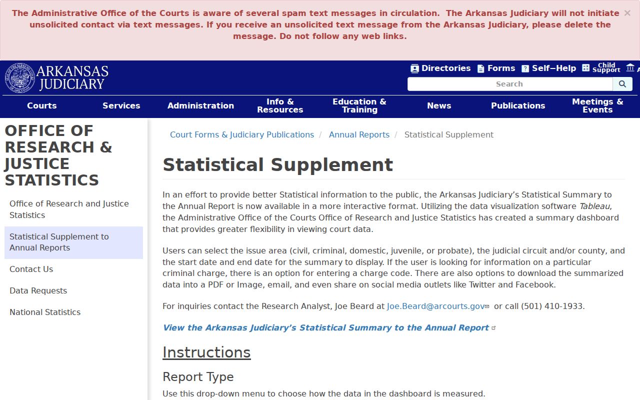 Pulaski County case lookup court statistics supplement