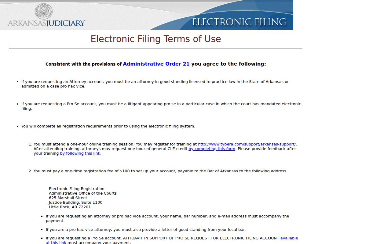 Pulaski County civil docket eFlex access terms