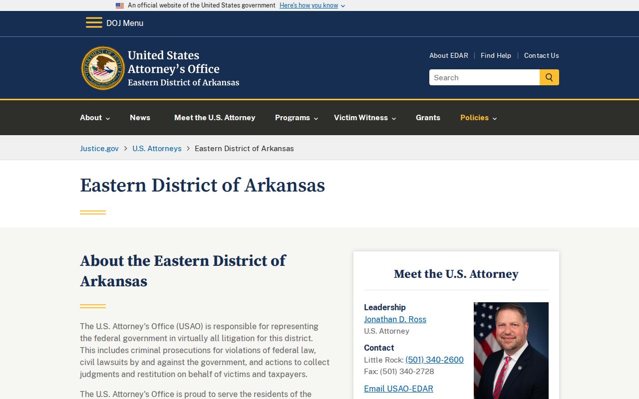 Pulaski County federal criminal docket office context