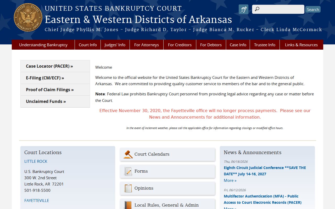 Little Rock bankruptcy court docket separate from city docket search