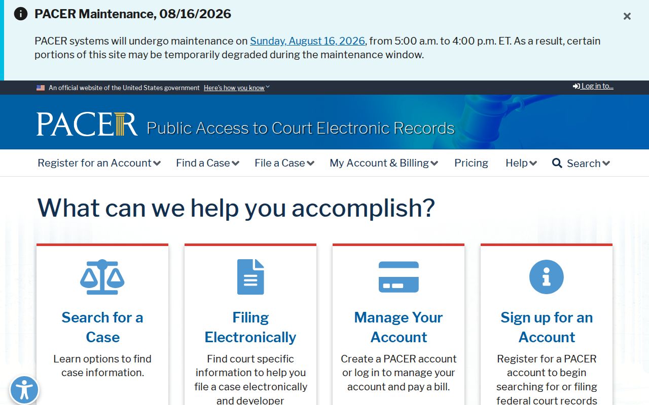Little Rock federal court docket search separate from city court records