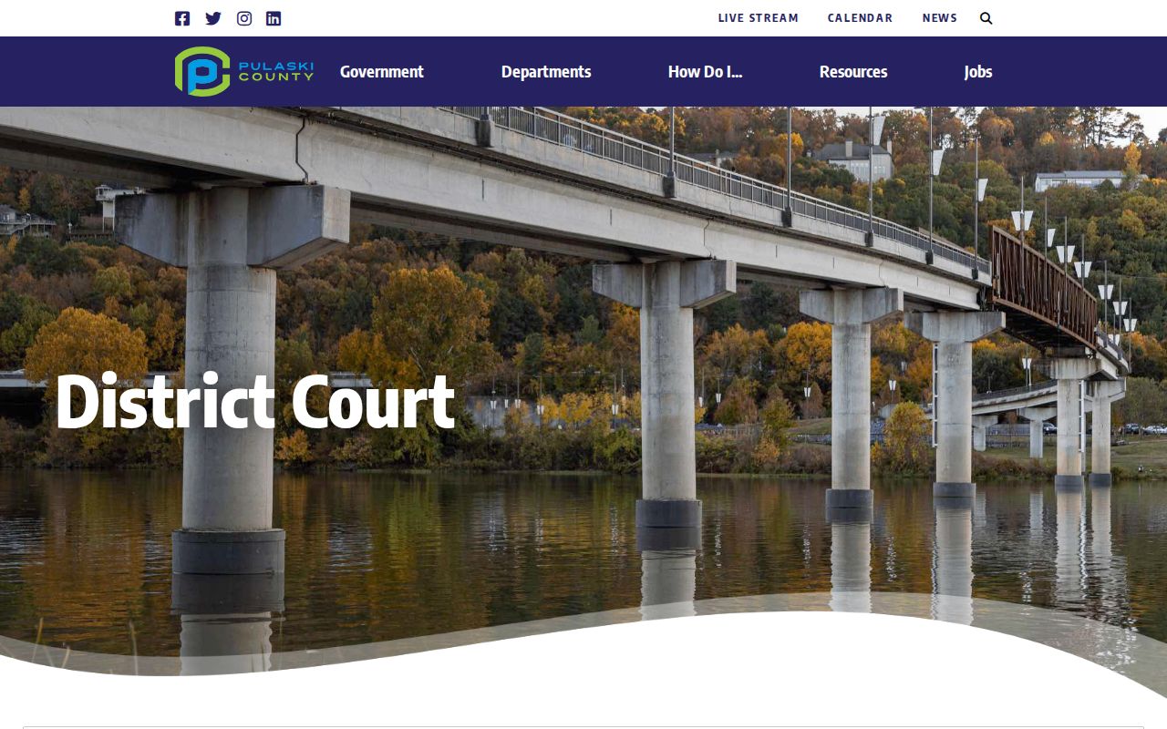 Pulaski County traffic ticket District Court information
