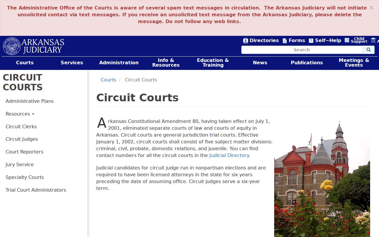 Pulaski County court docket Arkansas Circuit Court structure